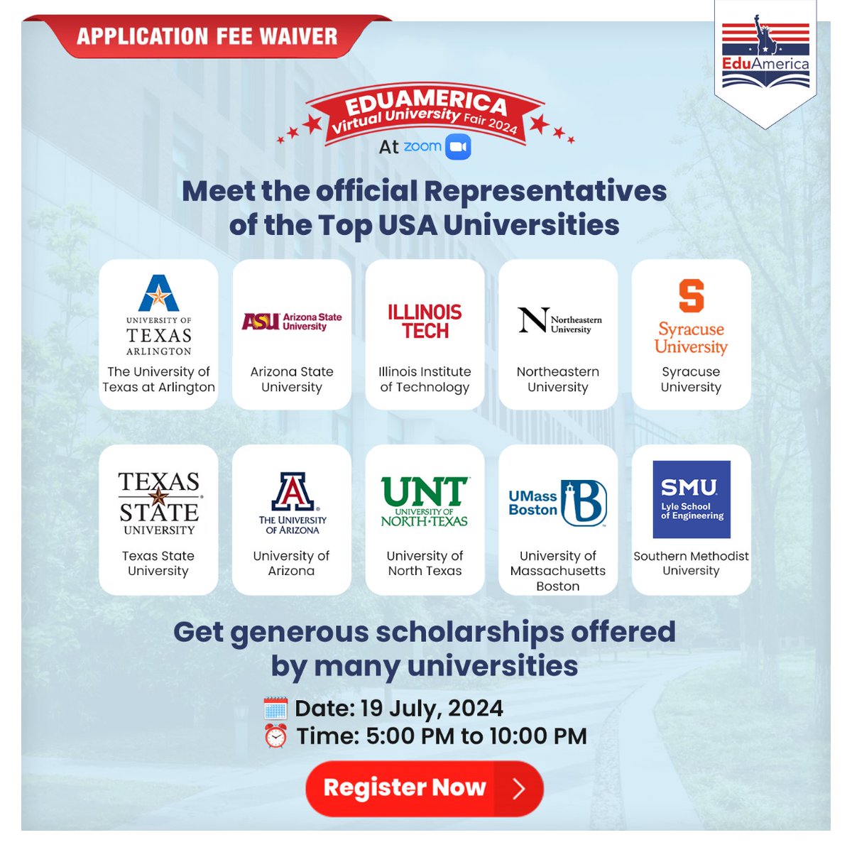eduamerica_nd's tweet image. Join us at the USA Education Fair and meet official representatives from top American universities! Reserve your free seat today!
📅 Date: July 19, 2024
🕔 Time: 5:00 PM - 10:00 PM
.
.
#america #springintake #springintake2025 #StudyinAmerica #studyinusa #usa #usacollegeadmission