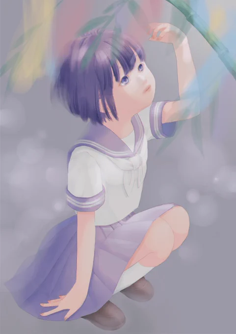 いつかの七夕.#イラスト #adobefresco  #七夕 