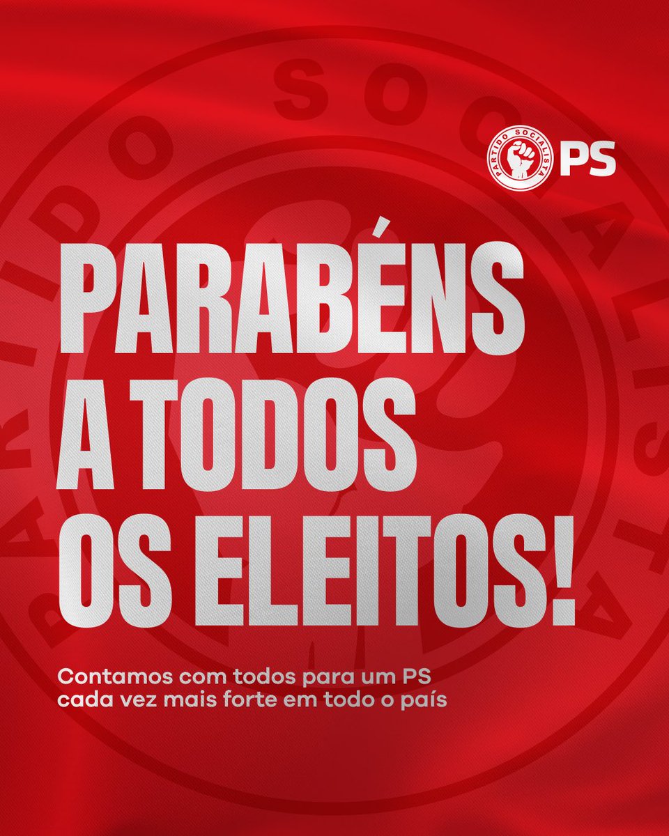 Congratulamos todos os novos presidentes de concelhia escolhidos pelos militantes do PS este fim de semana. Que todos juntos tornemos o PS ainda mais forte ao serviço dos Portugueses! 

#PartidoSocialista