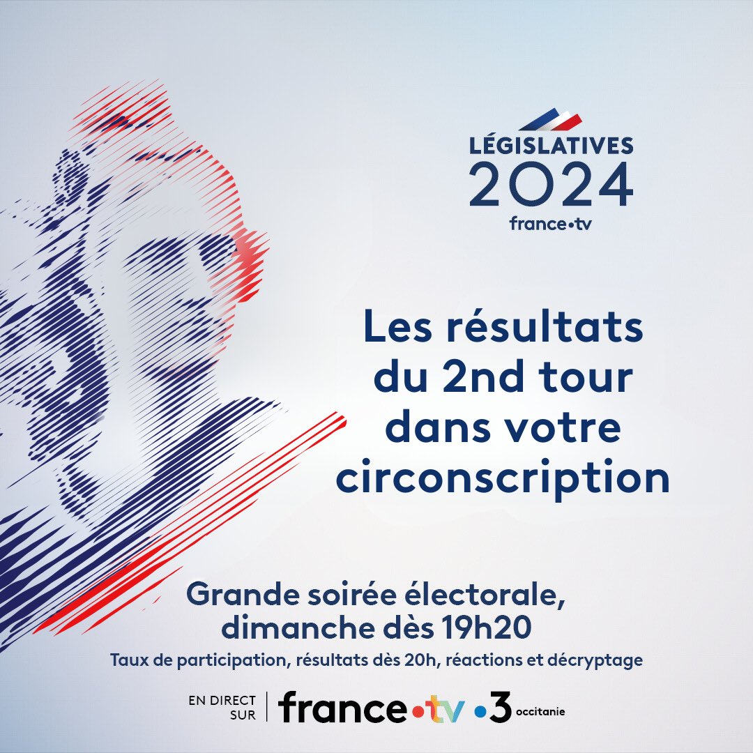 Taux de participation, résultats, réactions des candidats et des électeurs...

🗳️ Suivez notre grande soirée électorale, ce dimanche 7 juillet dès 19.20, en direct sur France 3 Occitanie et <a href="/FranceTV/">France tv</a> 📺📲

L’actualité des #ElectionsLégislatives2024
🔗 occitanie.france3.fr