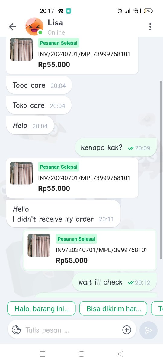 arina_1505's tweet photo. @TokopediaCare @JNECare selamat malam,,, mau tanya.. paket dengan invoice INV/20240701/MPL/3999768101

Dan resi pengiriman TLJX3D6QGKYHWQ3N di status sudah terkirim,, tapi customer belum terima barang. Bisa kirim detail penerimanya? https://t.co/V0LlLGYggg