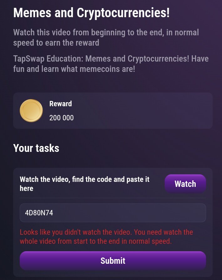 ZunairSiddiquii's tweet photo. Tapswap New video Code: 4D80N74

4-crypto currencies
D-odge coins
80- Bitcoins
N-notcoins
74- tap coins

join my telegram channel for faster Update🔔
https://t.co/5T3xaJhpqh

#TAPSWAP #hamstercombat
#memefi #tapswapi https://t.co/5cV4SwdDjv