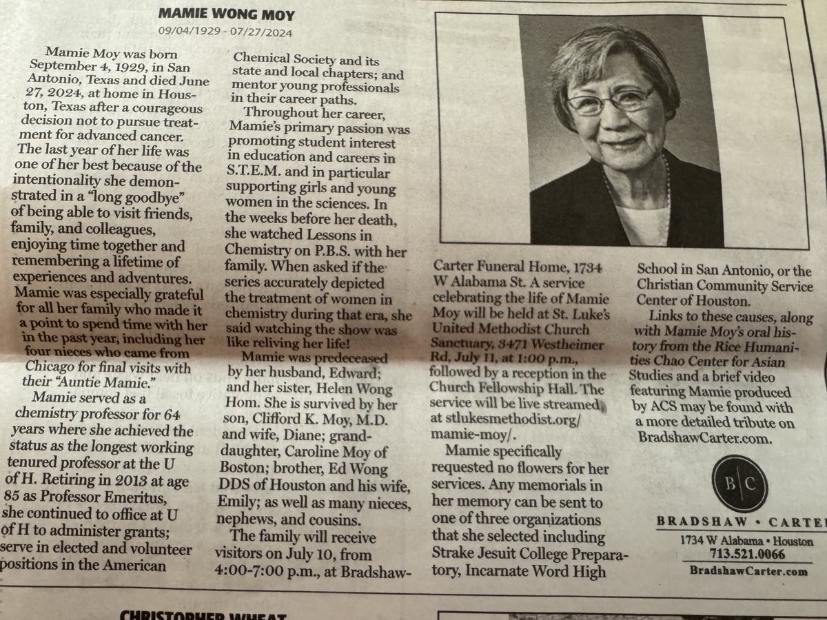 Ramanan (@krishnamoorti) on Twitter photo The passing of a legend who touched the lives of countless students and faculty at <a href="/UHouston/">University of Houston</a> Mamie Moy - an amazing teacher and a role model - rest in peace. The passing of a legend who touched the lives of countless students and faculty at <a href="/UHouston/">University of Houston</a> Mamie Moy - an amazing teacher and a role model - rest in peace.