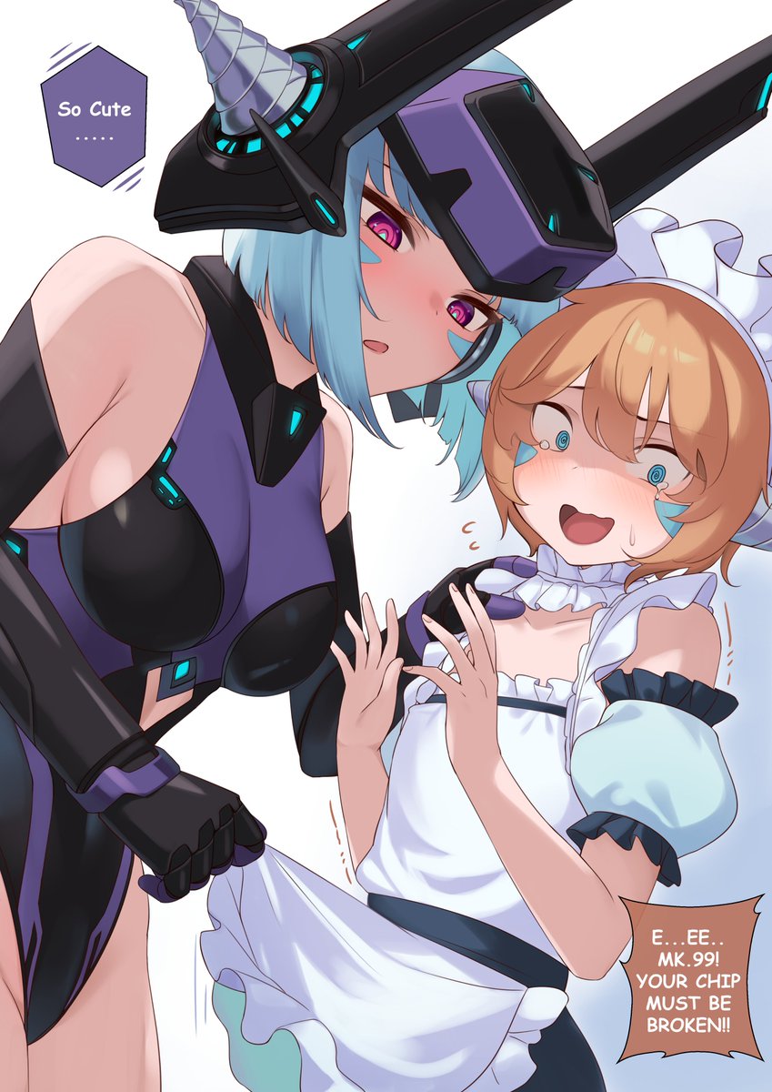 Kuda_Aer's tweet photo. MK.99 was damaged after seeing maid KAI
KAI maid outfit reference : 九禁 on pixiv (thanks, I like your drawing style) https://t.co/Oof4NLQkMv