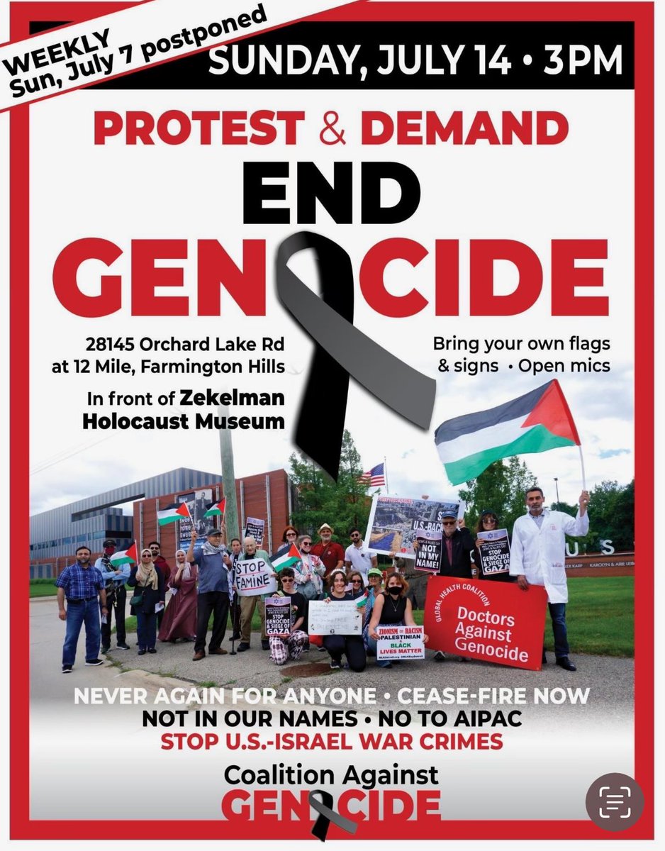 rubin_a1's tweet photo. It takes an abhorrent amount of evil to protest the Holocaust Museum in the heart of my metro-Detroit Jewish community.

It was never about Israel, it was always about Jew-hatred. https://t.co/lEmjYqo9MD