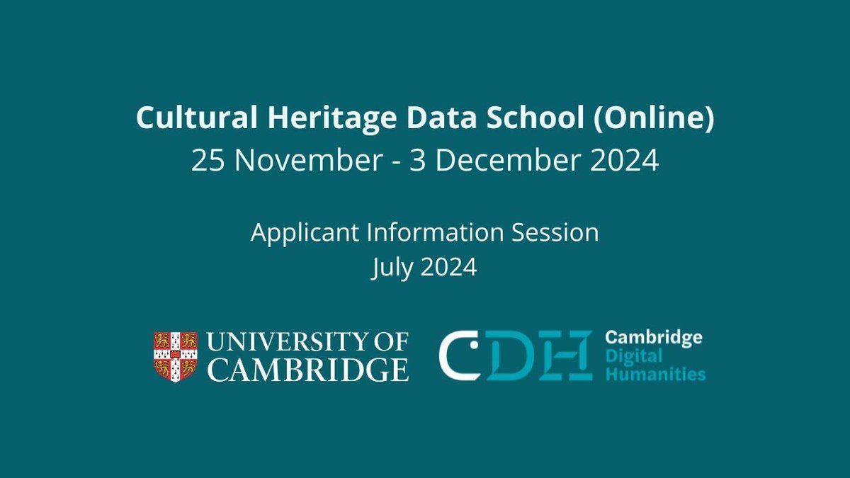 Did you miss the Cultural Heritage Data School info session this week? 💻 

Don't worry - we've got you covered! Check out the recording below.

🔗 buff.ly/3RVuxQx