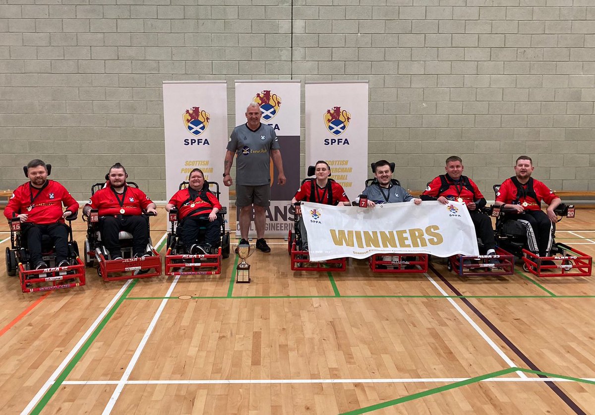 Congratulations to <a href="/strathclydepfc/">Strathclyde Powerchair Football Club</a> Alba who today crowned 2023-24 Scottish Cup Champions🏆

Runners up FC United Powerchair Football Club👏🏻

Todays finals concludes the 2023-24 season. A huge thank you to everyone who’s made it a success 🙌🏻 back again September for more 💙
