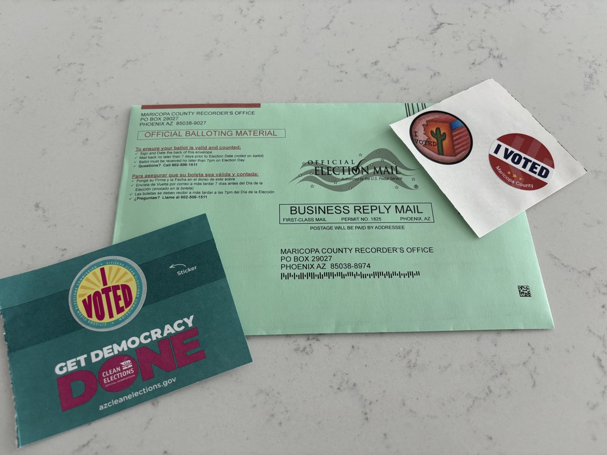 Janice Dwosh (@jdwoshaz) on Twitter photo Voted and ready to mail back my ballot to <a href="/maricopacounty/">Maricopa County</a> recorder’s office . Please make sure you vote ✅ 🗳️ Voted and ready to mail back my ballot to <a href="/maricopacounty/">Maricopa County</a> recorder’s office . Please make sure you vote ✅ 🗳️