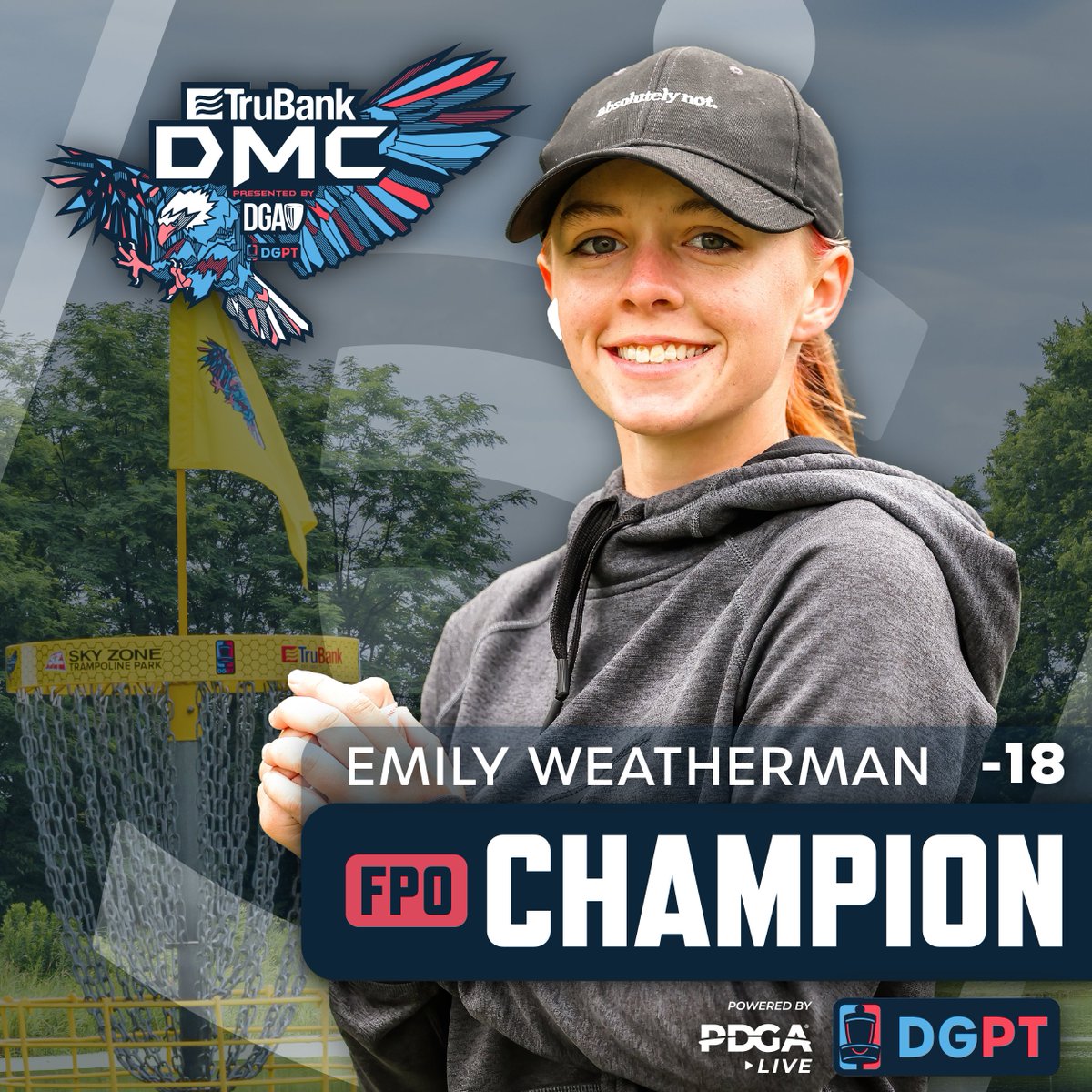 Disc Golf Pro Tour (@discgolfprotour) on Twitter photo FROM THE CHASE CARD!!! Emily Weatherman is your 2024 TruBank Des Moines Challenge presented by <a href="/dgadiscgolf/">DGA Disc Golf</a> FPO Champion! 🎉 FROM THE CHASE CARD!!! Emily Weatherman is your 2024 TruBank Des Moines Challenge presented by <a href="/dgadiscgolf/">DGA Disc Golf</a> FPO Champion! 🎉
