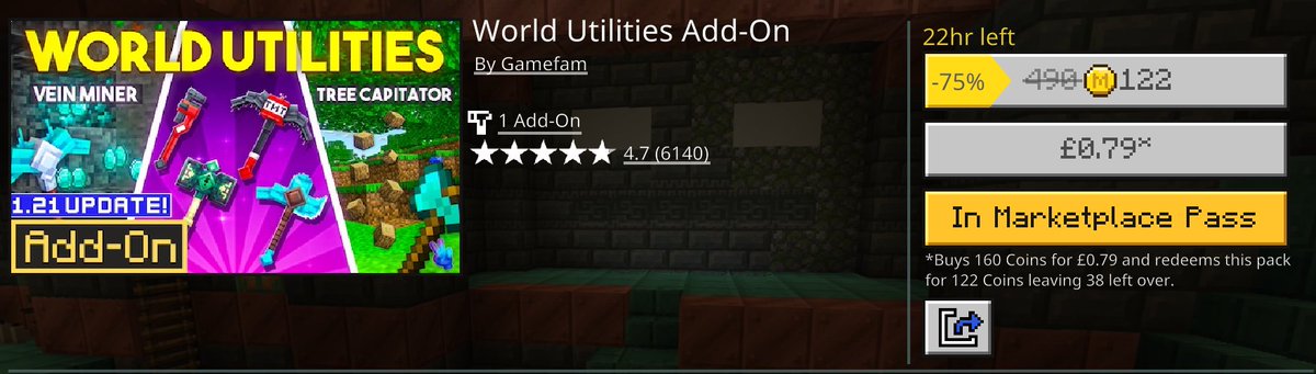 GamefamCraft's tweet photo. 🚨 Pick up the World Utilities Add-On for 75% off, available for the next 22 hours! 🚨
Take advantage of this MEGA sale and grab yourself a copy while you can!
🔗 https://t.co/7SCpSucpgw
#Minecraft #MinecraftMarket https://t.co/JgvLfJjyEn