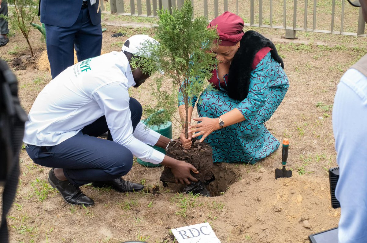 Ciar_Damar's tweet photo. Juste après le segment dédié aux chefs d’État et de gouvernement lors de la CIAR, le président de la République du Congo a symboliquement planté quelques arbres en compagnie des invités venus de divers pays. 

#CIAR2024 #Reboisement #Afforestation #Biodiversité #cop27 https://t.co/5UZIuH9GoC