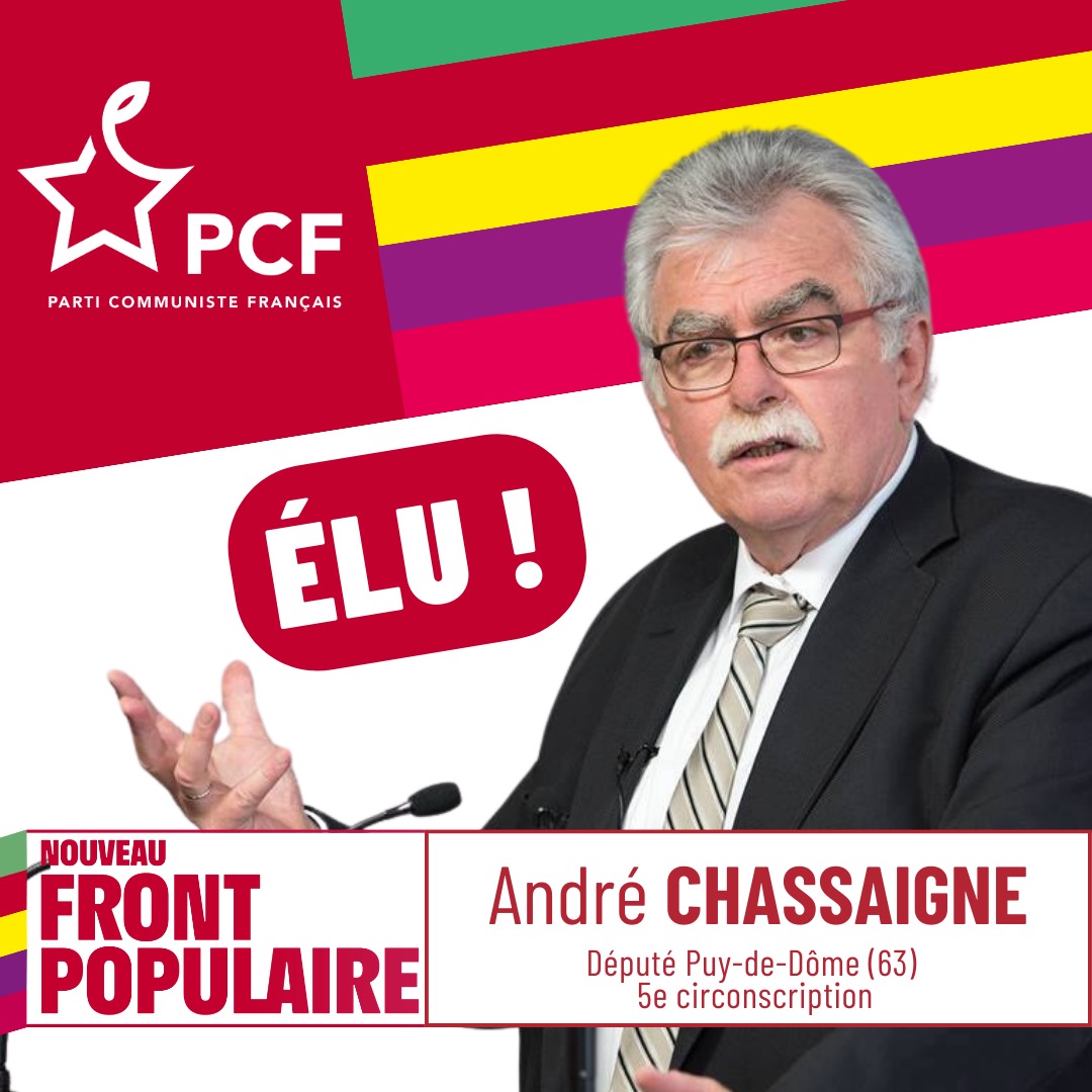 PCF's tweet image. Bravo à André Chassaigne pour son élection.