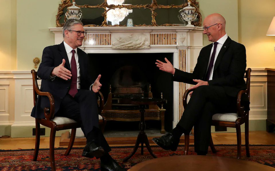 Starmer meets Swinney. The return of the bland, competent, besuited middle aged male politician.