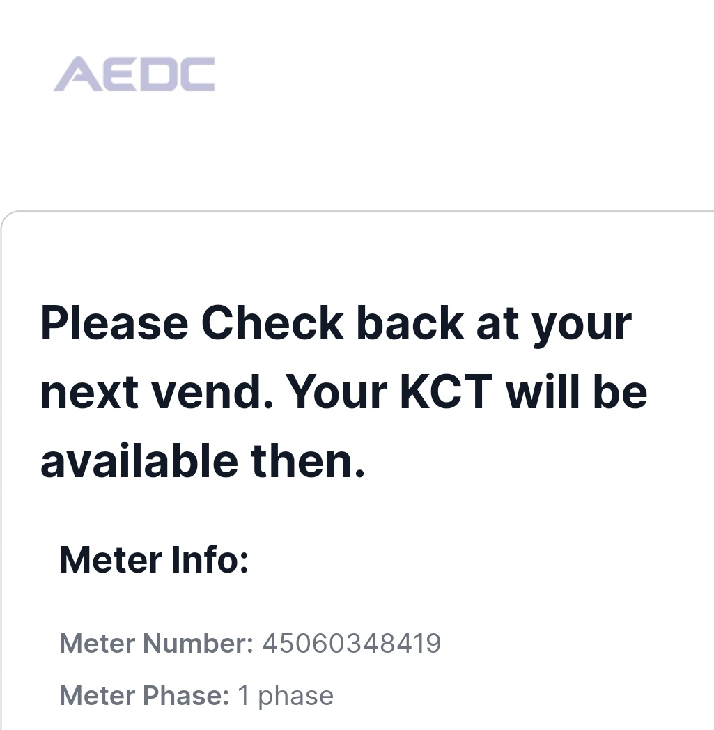 LilyCharlz's tweet photo. Dear @aedcelectricity please what does this mean? https://t.co/9XnRoDR99O