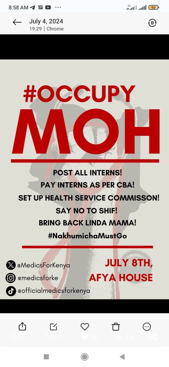 Unlike KMPDU , KNUN has not released a memo to show solidarity in the move to pressure the government to post interns.

It has been and continued to be silent in critical issues affecting the nurses across the country particularly BScNs.
We are on our own
#OccupyMOH