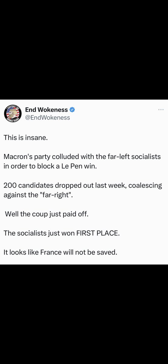 BGatesIsaPyscho's tweet photo. 🚨🇫🇷 France Elections 

See the results from the First Round of Elections - Marine Le Pen won almost everywhere bar Paris.

Then the Left socialists colluded & dropped 200 candidates to ensure main party success.

This won’t end well - The French won’t take much more of this nonsense.
