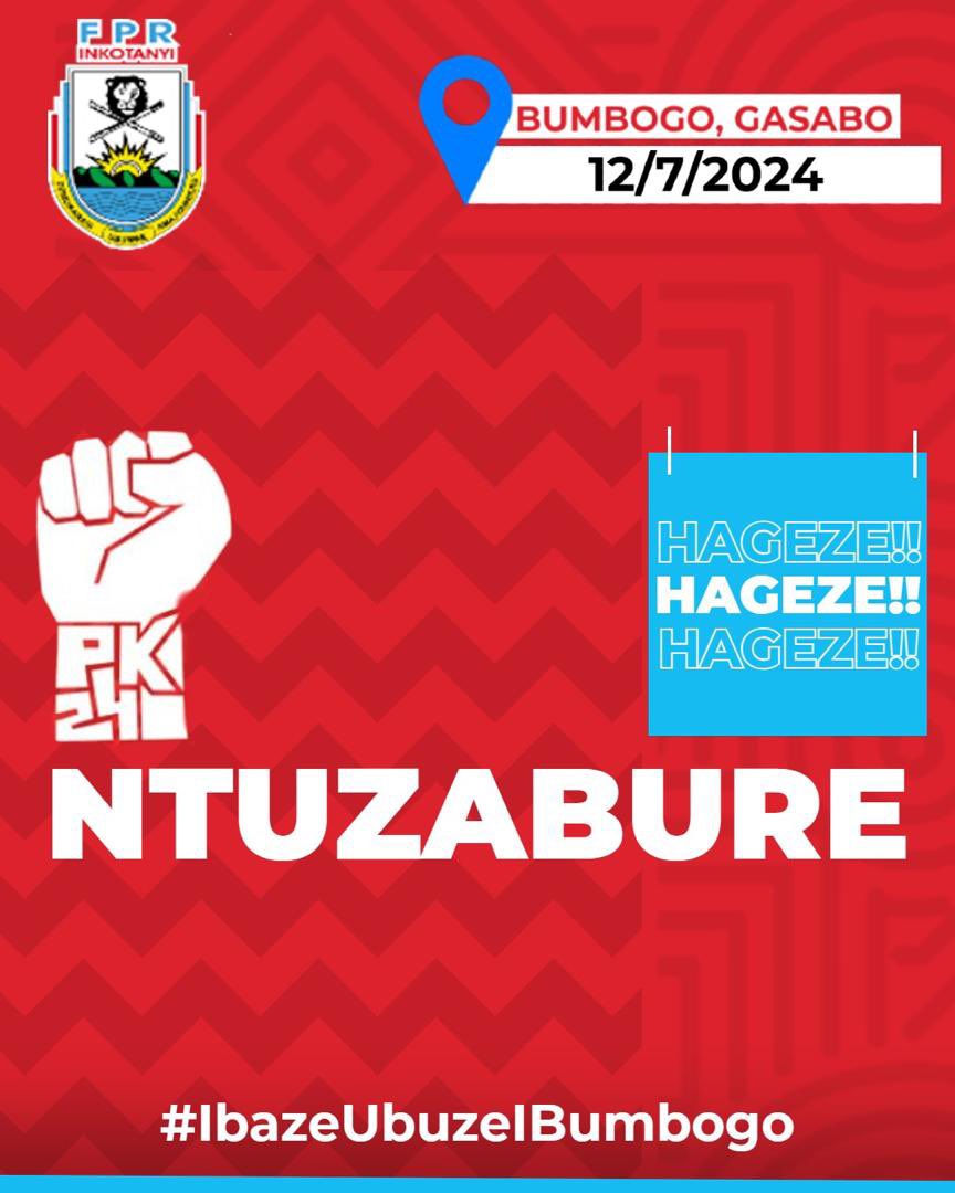 Kayumba Bertrand (@kayumbabertrand) on Twitter photo Uburasirazuba ubwo burangiye rero amaso , ubwenge n’umutima tubyerekeze i #Bumbogo kuri uyu wa 12
Ntuzabure
#IbazeUbuzeIBumbogo wazabwira abantu?
#ToraKagame24 #RPFOnTop
<a href="/Bayaseseb/">Bernard Bayasese</a> <a href="/RPF_Gasabo/">RPF-GASABO</a> Uburasirazuba ubwo burangiye rero amaso , ubwenge n’umutima tubyerekeze i #Bumbogo kuri uyu wa 12
Ntuzabure
#IbazeUbuzeIBumbogo wazabwira abantu?
#ToraKagame24 #RPFOnTop
<a href="/Bayaseseb/">Bernard Bayasese</a> <a href="/RPF_Gasabo/">RPF-GASABO</a>