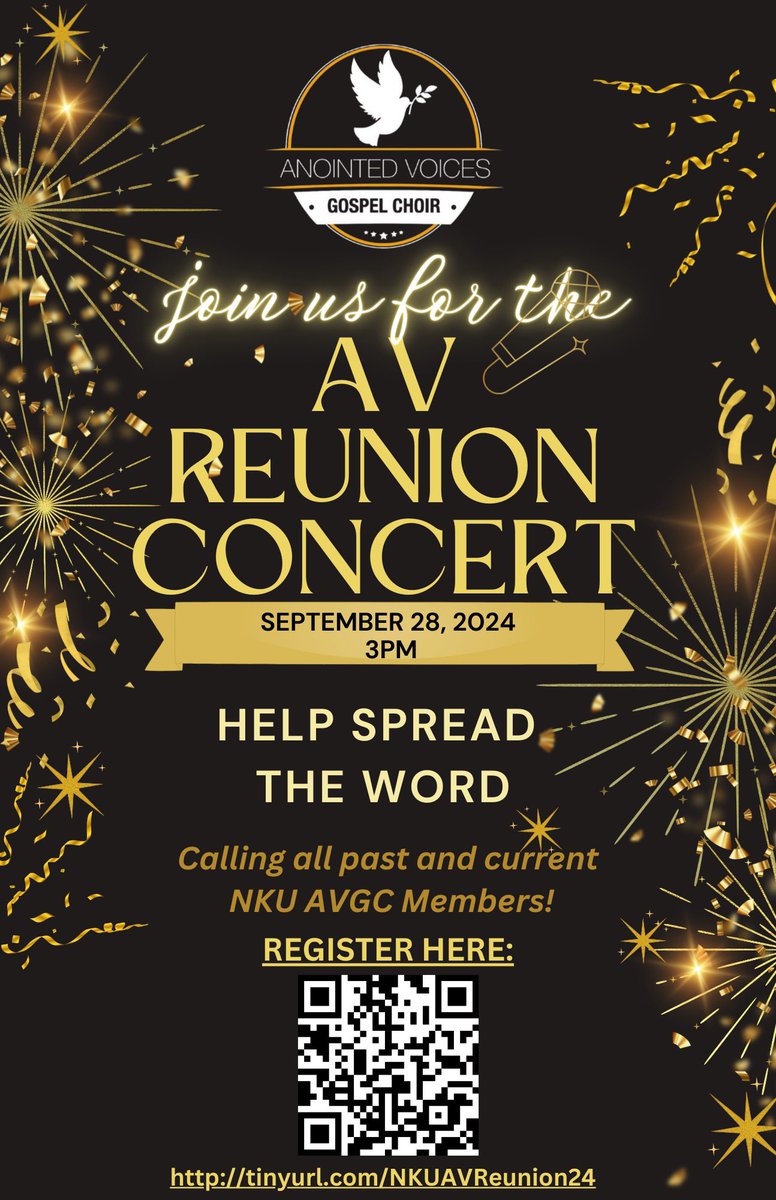 AV fam! Be sure to register ASAP! Yes, this means musicians, directors, singers, lead singers and all! Tag your old AV family members and join us! Use our link tree (linktr.ee/nku_aasi to register and don’t forget to submit song suggestions and your favorite AV memories!
