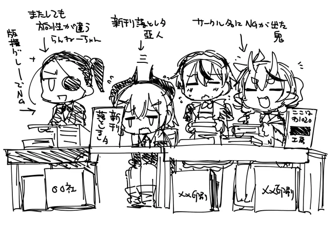#にじウソうさく 、レヴィちゃんの新刊落としたツイで完全にこのイメージだった上に会場配信で両隣それぞれNG出てて大爆笑だったrkgk 