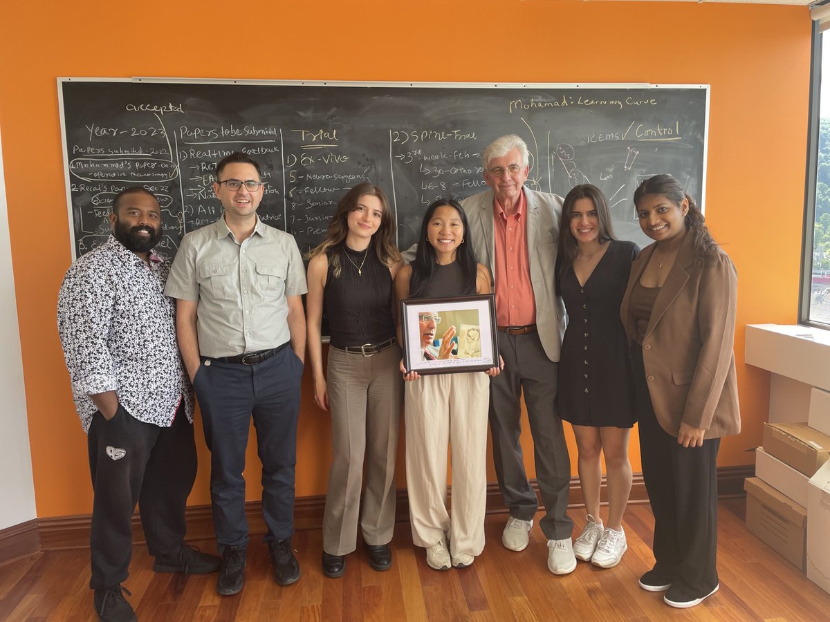 AI_SimCentre's tweet photo. @AI_SimCentre party for Trisha Tee congratulating her  for MSc research studies helping make the Neurosurgical Simulation and Artificial Intelligence Learning Centre a innovative engine to assess the role of AI in surgical education. Best wishes for your future medical career https://t.co/rsQE6z8zyF