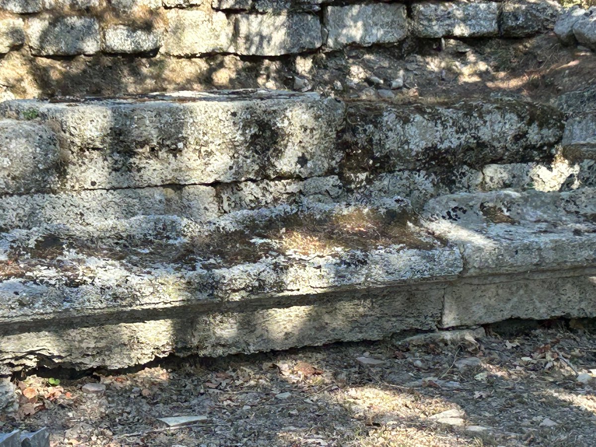 Ancient Olympia! Arched entrance and tunnel to the first Olympic stadium, field for wrestling and the athlete benches.