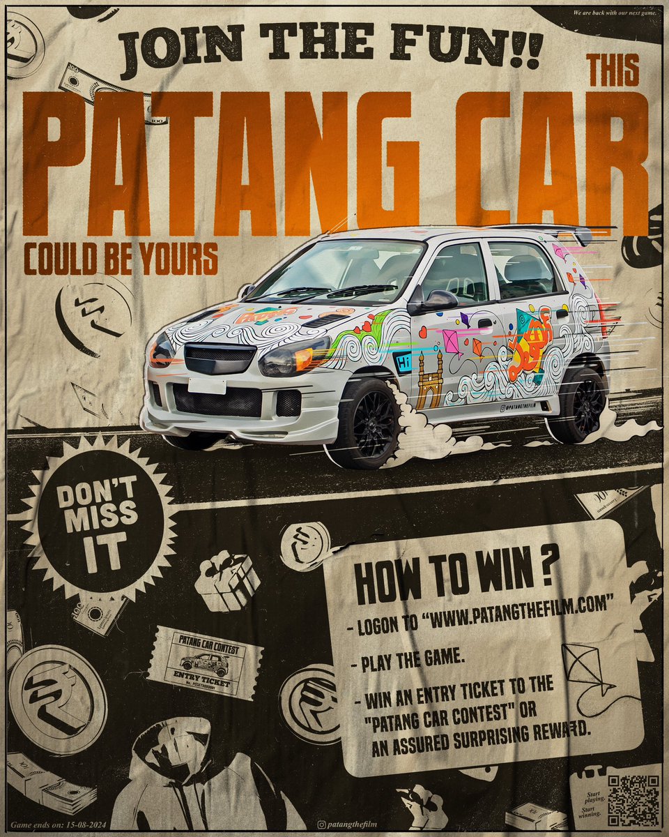 Get a chance to win the patang car with our round 2. 

Go play @ patangthefilm.com