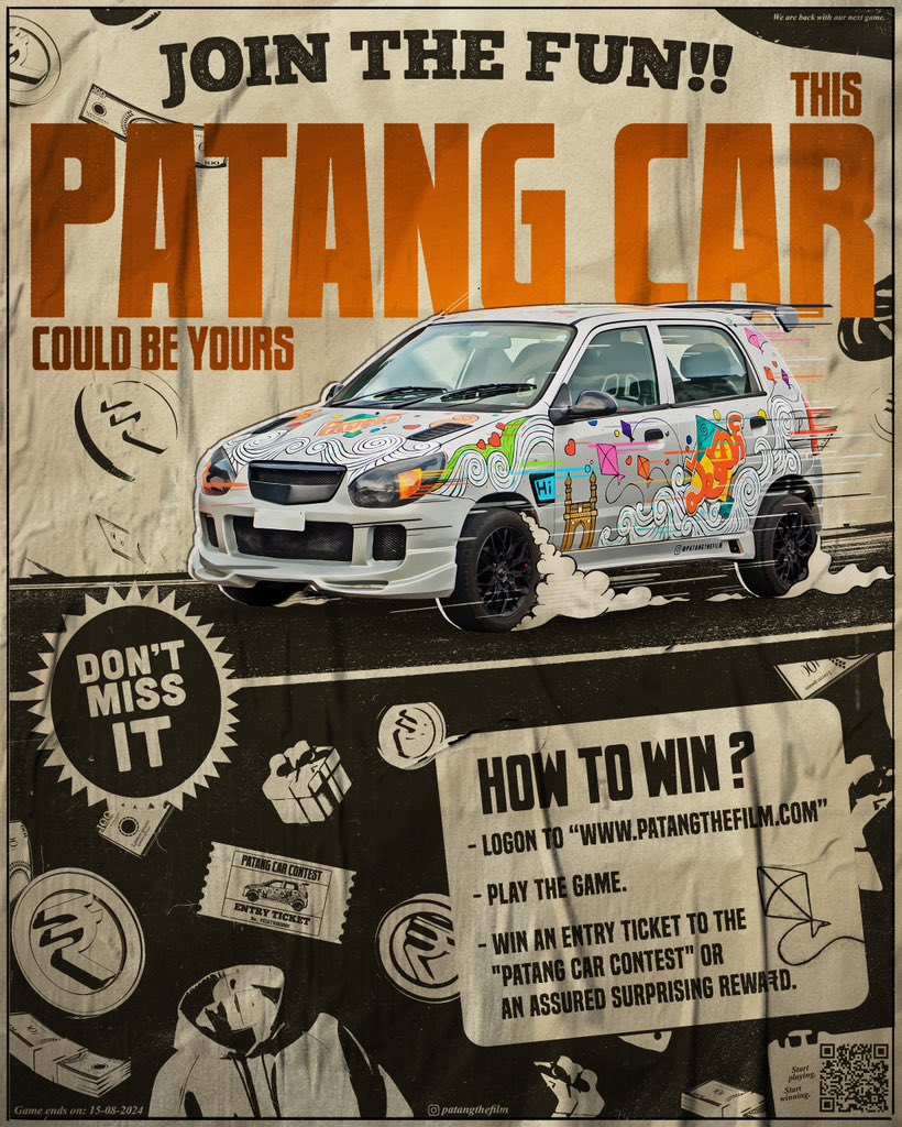 Get a chance to win the patang car 🚘 

Go play @ patangthefilm.com