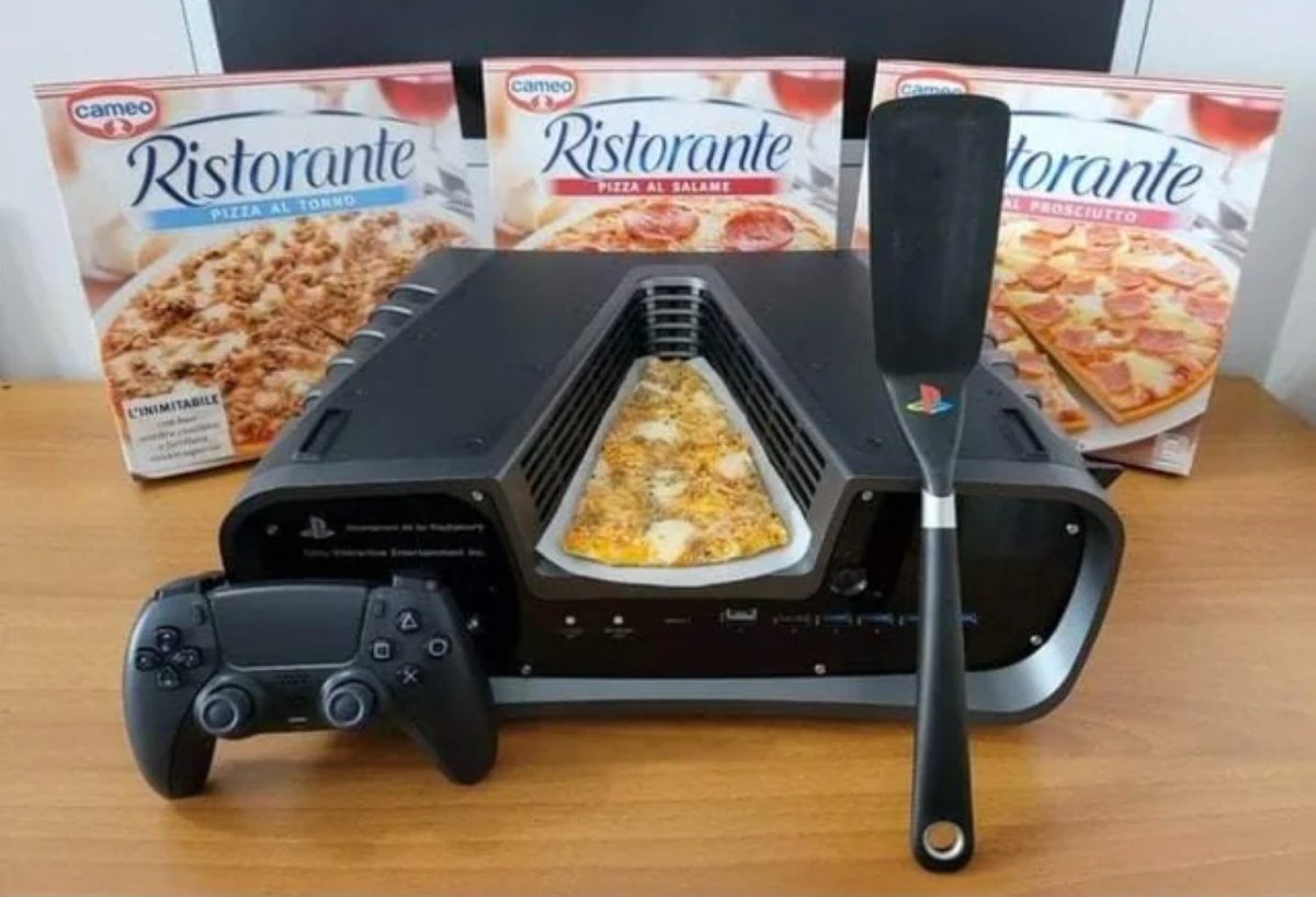 DigitalDriftNet's tweet photo. Scrambled Identity: Meet the #PS5DevKit Disguised as 'PizzaStation 5 Development Kit' that Sold for $6500!

What's the most creative way you've ever seen a dev kit disguised?

https://t.co/BZ9pVHCqhn https://t.co/BDtX8y1kv3