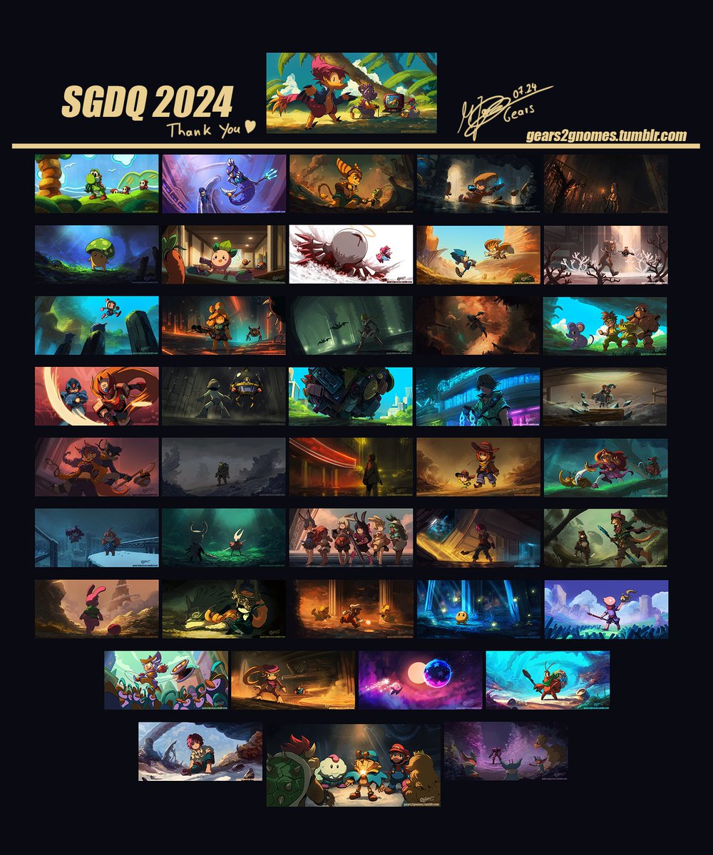 gears2gnomes's tweet photo. "Art Summary" Thank you for an amazing #SGDQ2024! https://t.co/AlaF0VrMYP