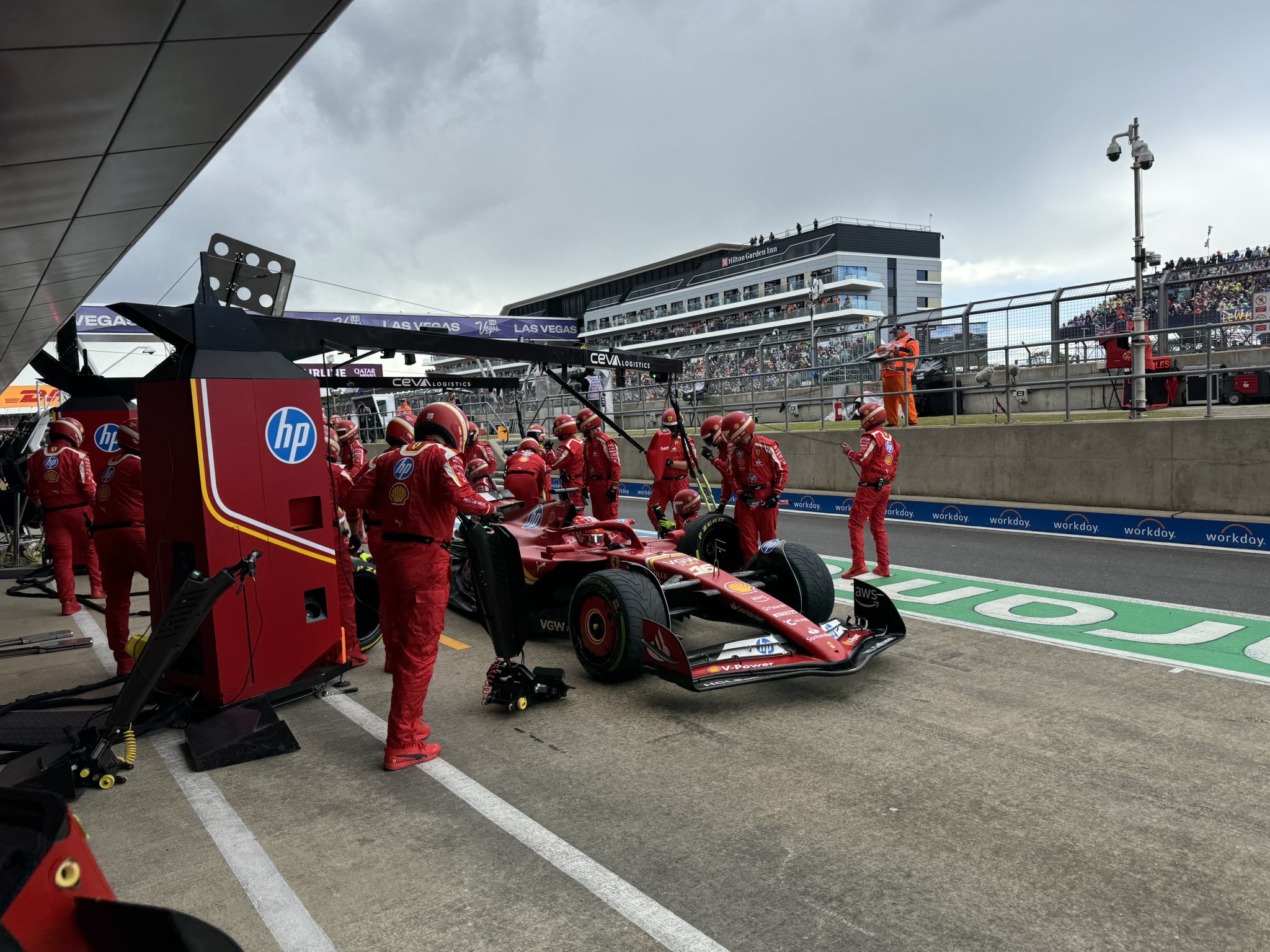 Charles Leclerc, Ferrari pit stop in British GP