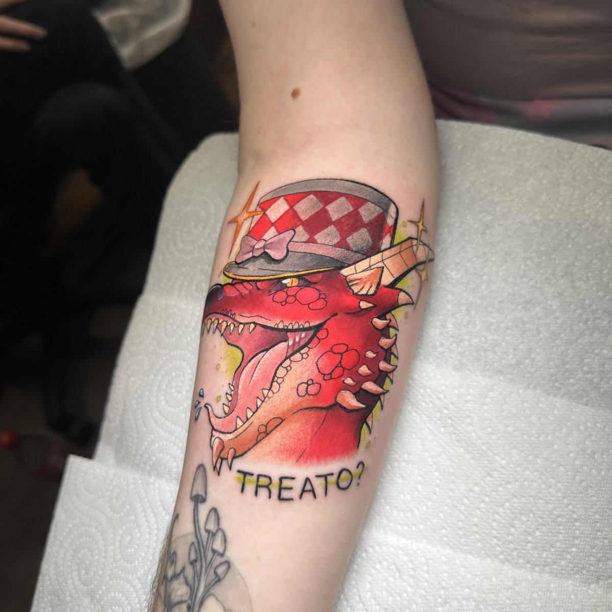 Treato?? Popper from BG3 that I did for <a href="/Xarvaxx/">🦋 xarvax.is.eepy.now 🦋</a>  💖 #bg3 #BaldurGate3 #tattoo #queerart #tattooartist