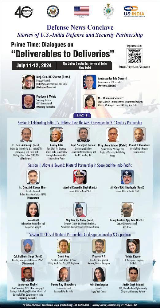 gaurav15_isk's tweet photo. Join us for the Defence News Conclave, themed "Deliverables to Deliveries," scheduled on July 11-12, 2024, at The United Service Institution of India, New Delhi for insightful discussions and networking opportunities .

Link - https://t.co/9bnRV1YOnt https://t.co/UeuqeRknHf