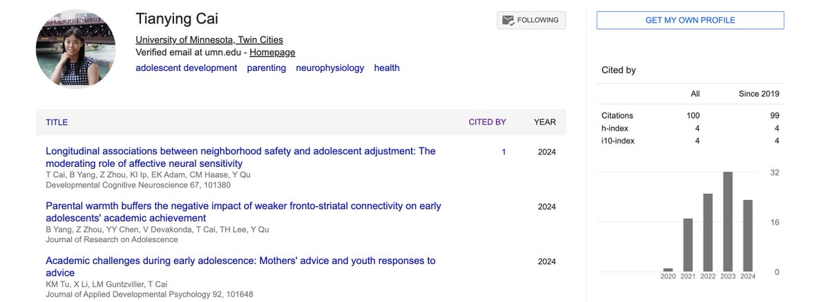 Very happy to reach the milestone of 100 citations😆