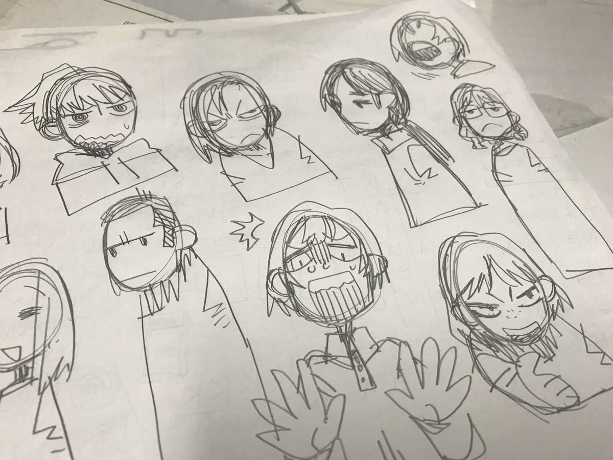 そろそろネームもおわるので人間の顔の描き方を思い出す作業 