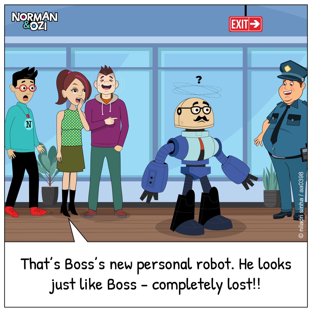 norman_ozi's tweet image. When you get a &apos;Boss Robot&apos; 🤖, identical in every way! Double the fun!
normanandozi.com #boss #OfficeLife #RobotBoss #ai #artificialintelligence #officehumor #corporatecomics #officecartoons #robocopcartoon #normancomics #webcomics #comics #humor #bossmemes