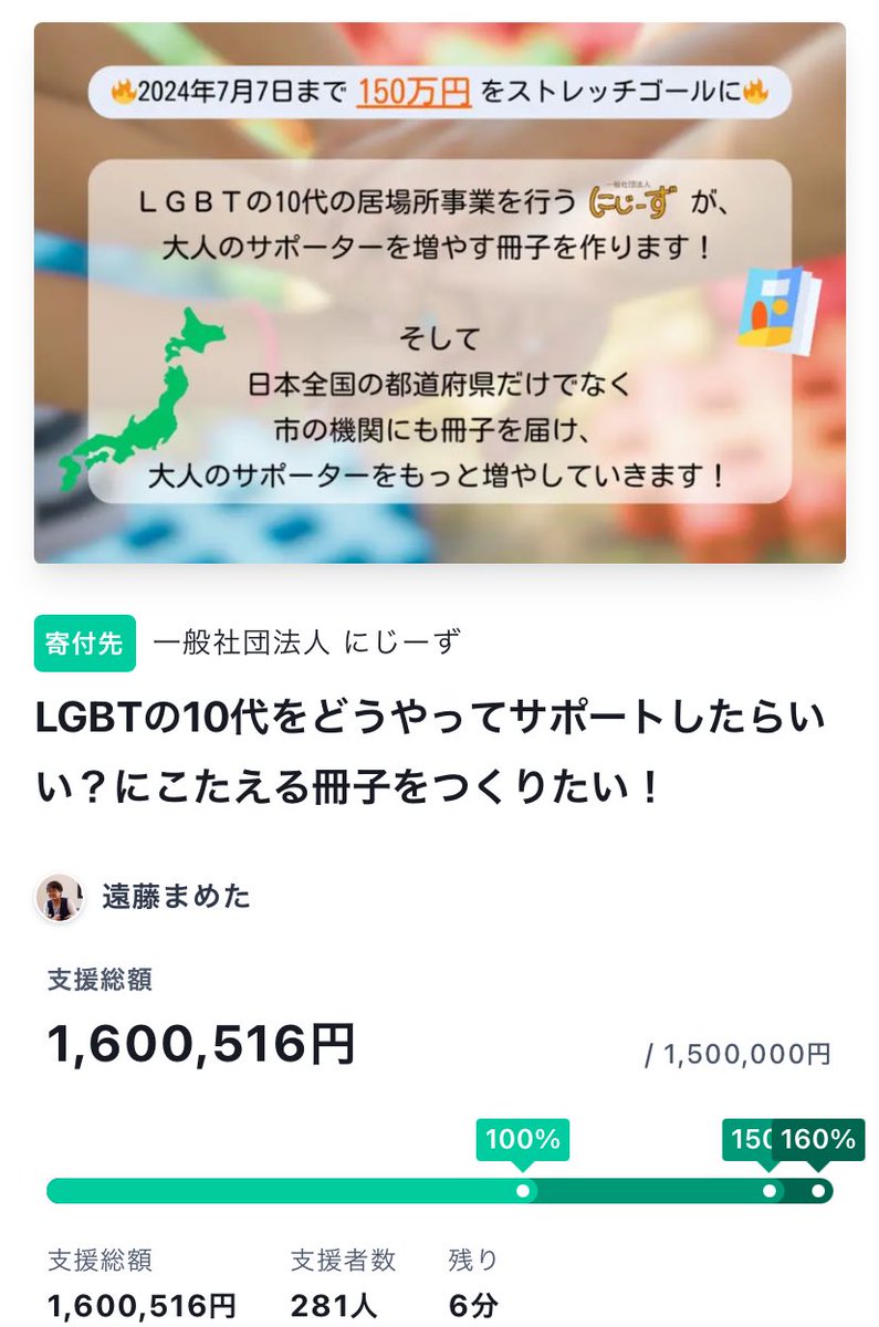 LGBT20220924's tweet photo. 滑り込みセーフで、「にじーず」さんに寄付をさせて頂きました✨

教員として子どもたちを近くで見守る身としては、こういった冊子は本当に心の支えになり得るんだと思います🏳️‍🌈🏳️‍⚧️

内容も楽しみです❗️

多くの10代に冊子が届きますように📮 https://t.co/O1SUubZEdb