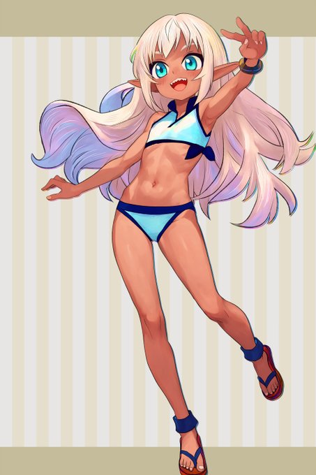 暑いので水着のおんなのこはいくらでも描いてよい
(モデル:ワグナス様のところのカティちゃん) 