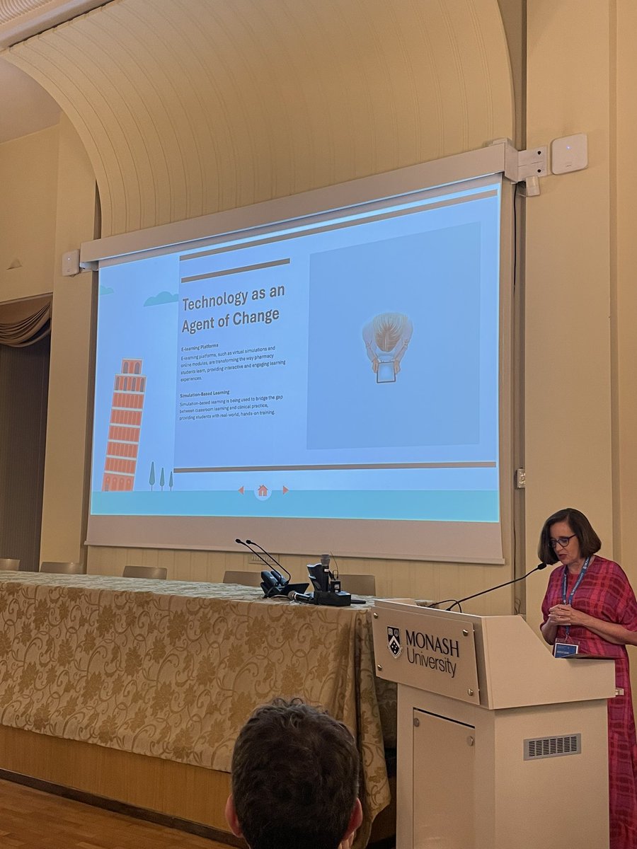 Our First Plenary Speaker : Kirstie Galbraith! Showing us the tremendous potential of AI in PowerPoint! Who would’ve thought AI would do a tremendous job at making slides! 
Is AI taking over our most integral but sometimes tedious job as educators?We shall explore.#MonashPES2024