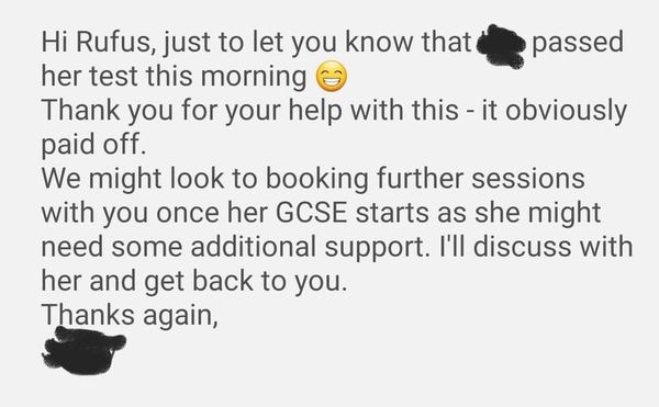 Here's some great feedback Rufus had from one of his students. If you need tutoring for your own exams, get in touch.
mathsblast.com/tutoring