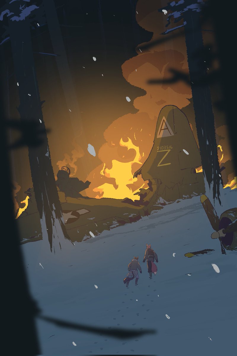 Concept/ Art style test for my Red and Valkary webcomic project.

Set in a fictional 1940s world with speculative fiction but with grounded and gritty tone, taking inspirations from Bioshock games, and anime like Jin-Roh and Princess Mononoke.

#conceptart