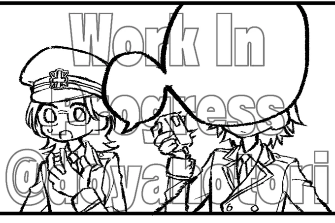 WIP:1Pに収めたくてコマ割り試行錯誤してたら終わらなかった 