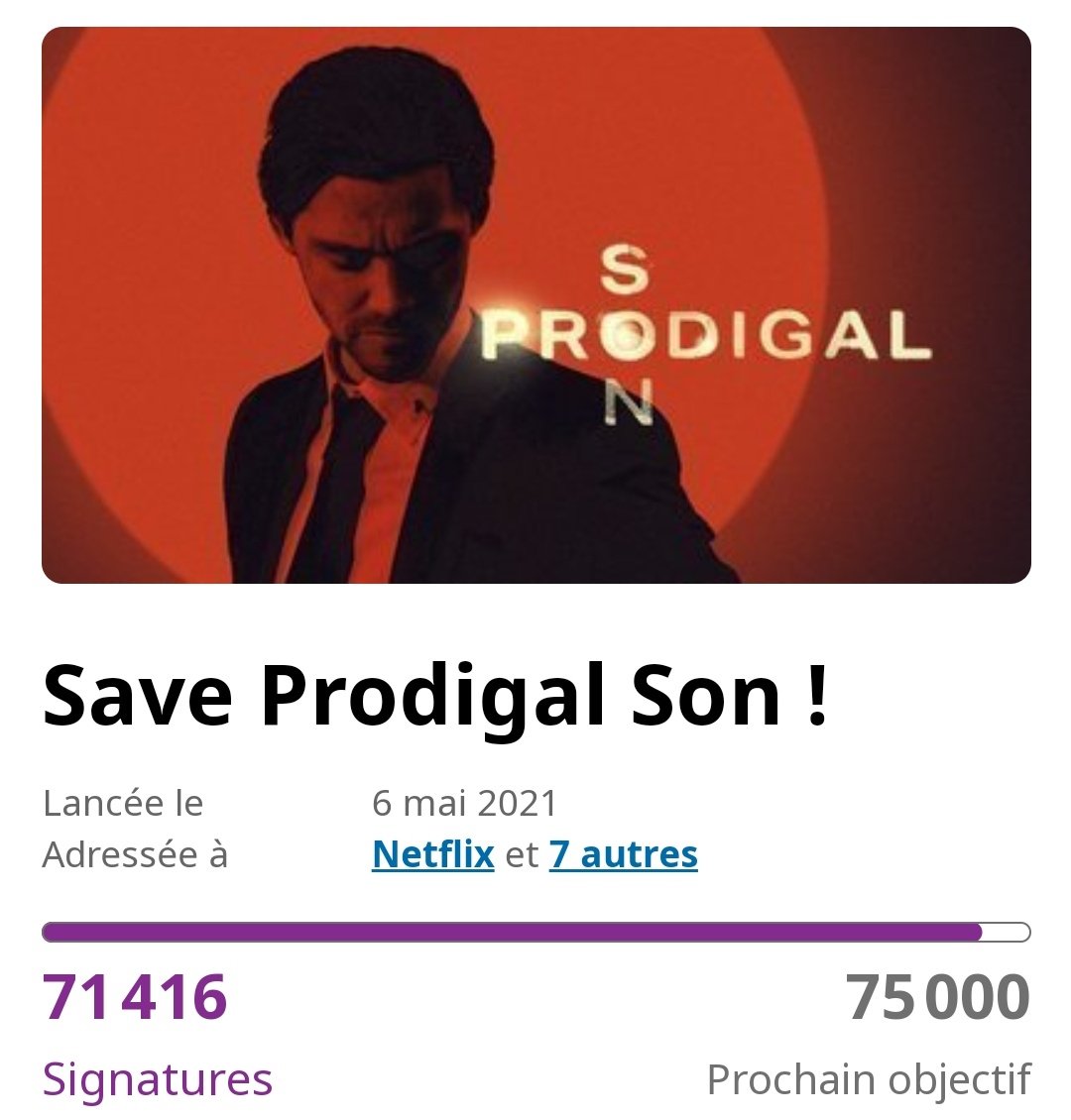 Just a friendly reminder to sign the petition if you haven't already and share it!
#SaveProdigalSon #ProdigalSon       
We are currently at 71,416 signatures 🥳
Next step 71,5k!
change.org/p/save-prodiga…
