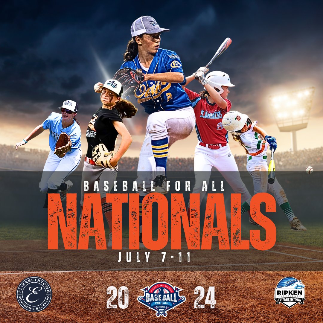 Baseball For All (@baseballfor_all) on Twitter photo IT'S OUR FAVORITE TIME OF THE YEAR — AND iT"S FINALLY HERE 🤩
Getting ready to kick off the 9th annual #BFANationals tonight with 500+ girls who are here to represent their states and provinces across the 🇺🇸 🇨🇦🇲🇽 — and it’s all going down at the <a href="/RipkenExpEtown/">The Ripken Experience Elizabethtown</a> tonight. IT'S OUR FAVORITE TIME OF THE YEAR — AND iT"S FINALLY HERE 🤩
Getting ready to kick off the 9th annual #BFANationals tonight with 500+ girls who are here to represent their states and provinces across the 🇺🇸 🇨🇦🇲🇽 — and it’s all going down at the <a href="/RipkenExpEtown/">The Ripken Experience Elizabethtown</a> tonight.