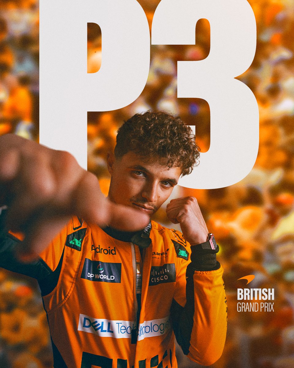McLarenF1's tweet photo. Make it another podium visit, @LandoNorris! 👏

P3 at Silverstone! 🏆

#BritishGP 🇬🇧 https://t.co/eyf4ch3xkk