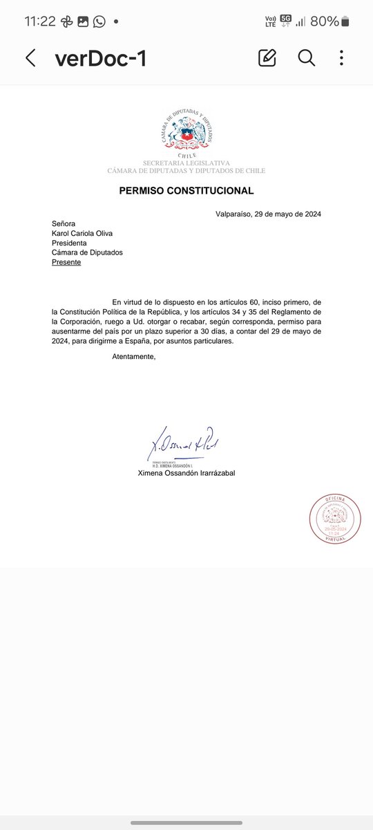 jorgecondezan's tweet photo. Algunas consultas @KarolCariola cm presidenta de la  Cámara .
¿Como X Ossandon puede ausentarse 45 días del trabajo última sesión 15/05 y vuelve el 1 de julio?
¿ si tiene permiso constitucional le harán descuentos?
¿El máximo de permisos sin goce de dieta son 4 según reglamento? https://t.co/9J5x93kWoE