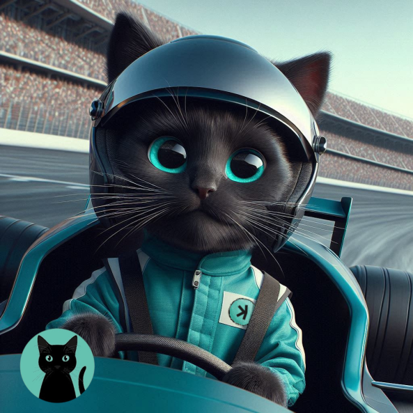 NachotheKat's tweet photo. Who's ready to race🏎️? I'm practicing daily to be better, faster, stronger. $NACHO is ready to run. Meow.🐈⬛🐾#Nachothe𐤊at $KAS #KRC20 #Kaspa #catdriver #memecoin https://t.co/sjNudvnuKL