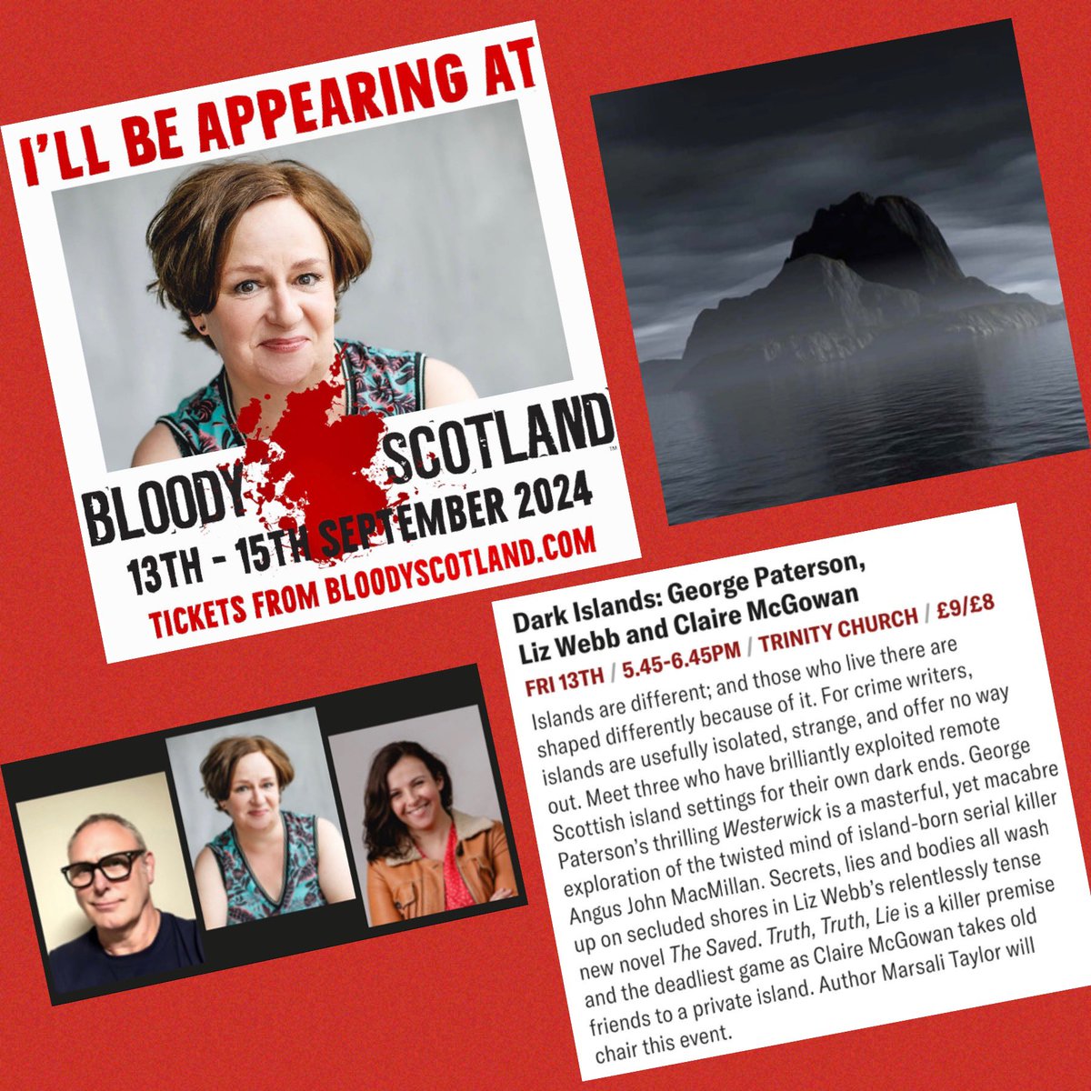 Liz Webb (@lizwebbauthor) on Twitter photo DARK CRIMES ON SECLUDED ISLANDS is the fascinating topic Iāll be discussing at <a href="/BloodyScotland/">Bloody Scotland</a> with the wonderful <a href="/gfpaterson/">George Paterson</a> & <a href="/inkstainsclaire/">Claire McGowan</a> & Marsali Taylor. (My island novel THE SAVED is out now.)
Ooooh itās Friday 13th Sept 2024 Stirling.
Tickets bloodyscotland.com/event/dark-isl⦠DARK CRIMES ON SECLUDED ISLANDS is the fascinating topic Iāll be discussing at <a href="/BloodyScotland/">Bloody Scotland</a> with the wonderful <a href="/gfpaterson/">George Paterson</a> & <a href="/inkstainsclaire/">Claire McGowan</a> & Marsali Taylor. (My island novel THE SAVED is out now.)
Ooooh itās Friday 13th Sept 2024 Stirling.
Tickets bloodyscotland.com/event/dark-islā¦