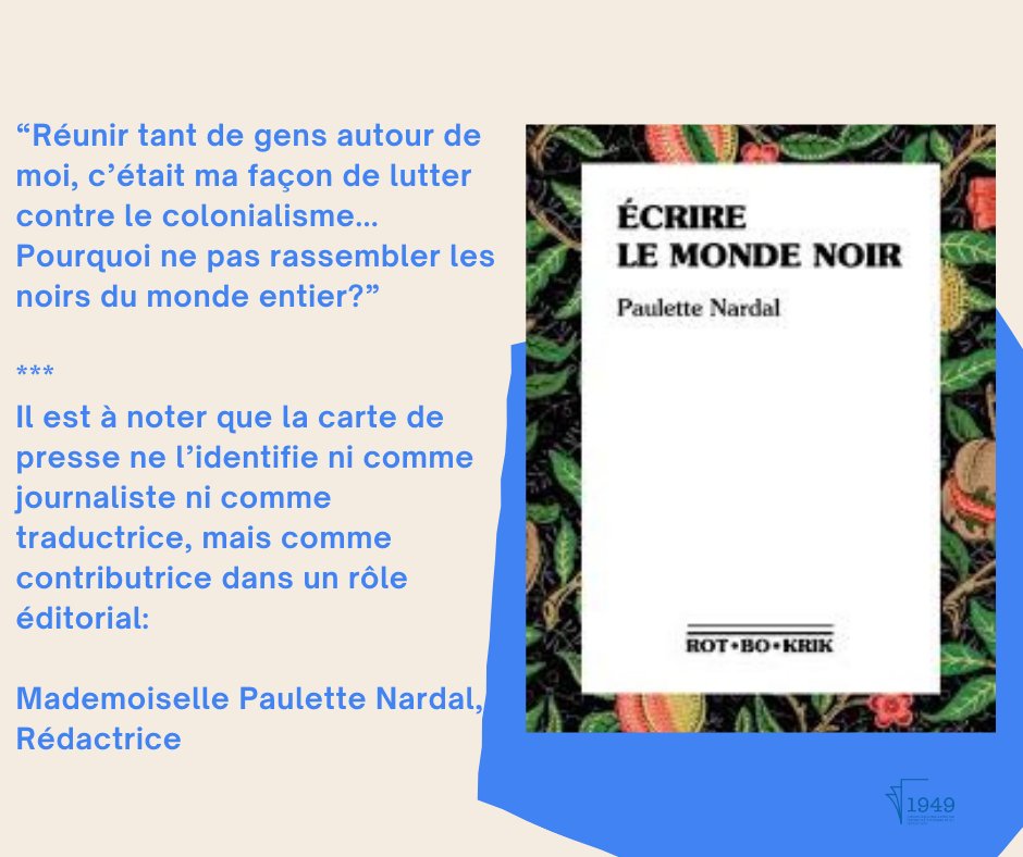 Notre joie est immense!!!! 

Pour le travail formidable de @rotbokrik en la publication de ces textes de la grande Paulette Nardal, et de nous avoir fait parvenir le livre à Abidjan!

Gratitude infinie 🩷

#1949books #Négritude #Devoirdemémoire