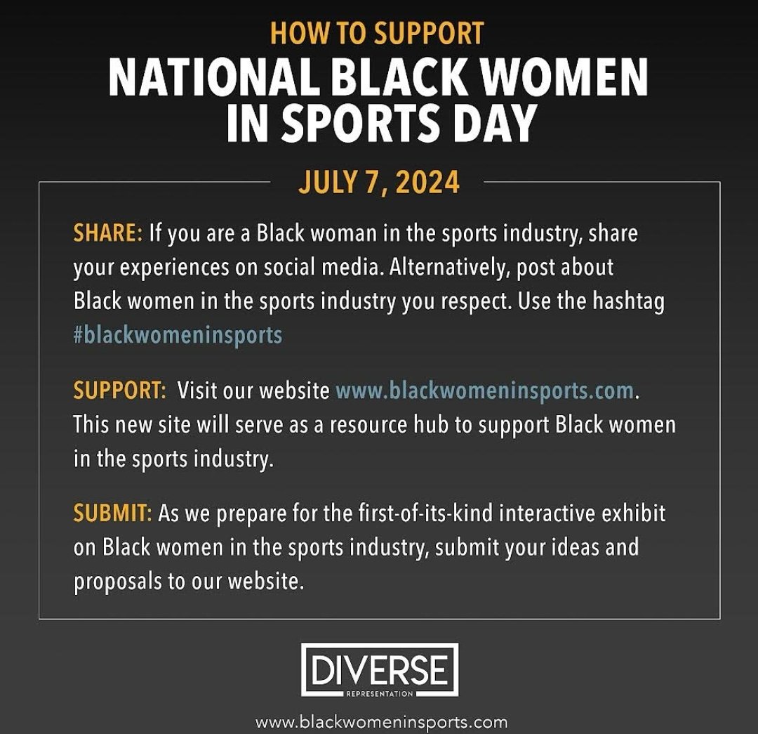 LGroupPR's tweet image. Today, we celebrate National Black Women in Sports Day... this day was created by @diverserep to honor and recognize black women in the sports industry... bravo to all women making a difference and holding it down!! #BlackWomenInSports #LGroupPR #Publicist