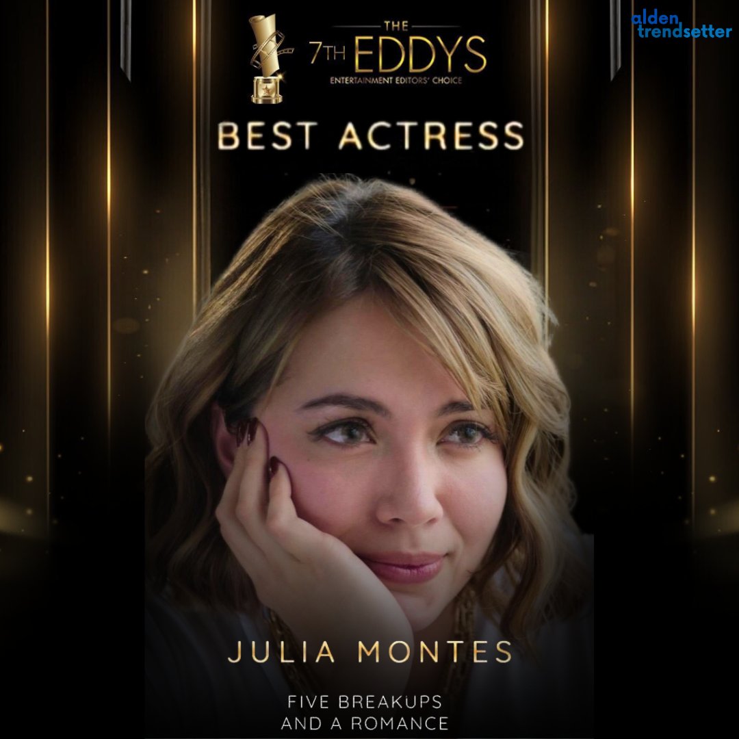 AldenTrendsOFC's tweet photo. CONGRATULATIONS JUSTINE! 🎉👑

Julia takes home the Best Actress at the 7𝘁𝗵 𝗘𝗗𝗗𝗬𝗦 (Entertainment Editors’ Choice) for her stellar performance in ‘𝑭𝒊𝒗𝒆 𝑩𝒓𝒆𝒂𝒌𝒖𝒑𝒔 𝑨𝒏𝒅 𝑨 𝑹𝒐𝒎𝒂𝒏𝒄𝒆’ and the Box Office Hero award (alongside ALDEN RICHARDS)! 🎬🏆

Congratulations, Julia and Team 5BAAR! 🙌🏼✨

@yourjuliamontes  @aldenrichards02 
#7thEddys
#FiveBreakupsAndARomance
#JuliaMontes